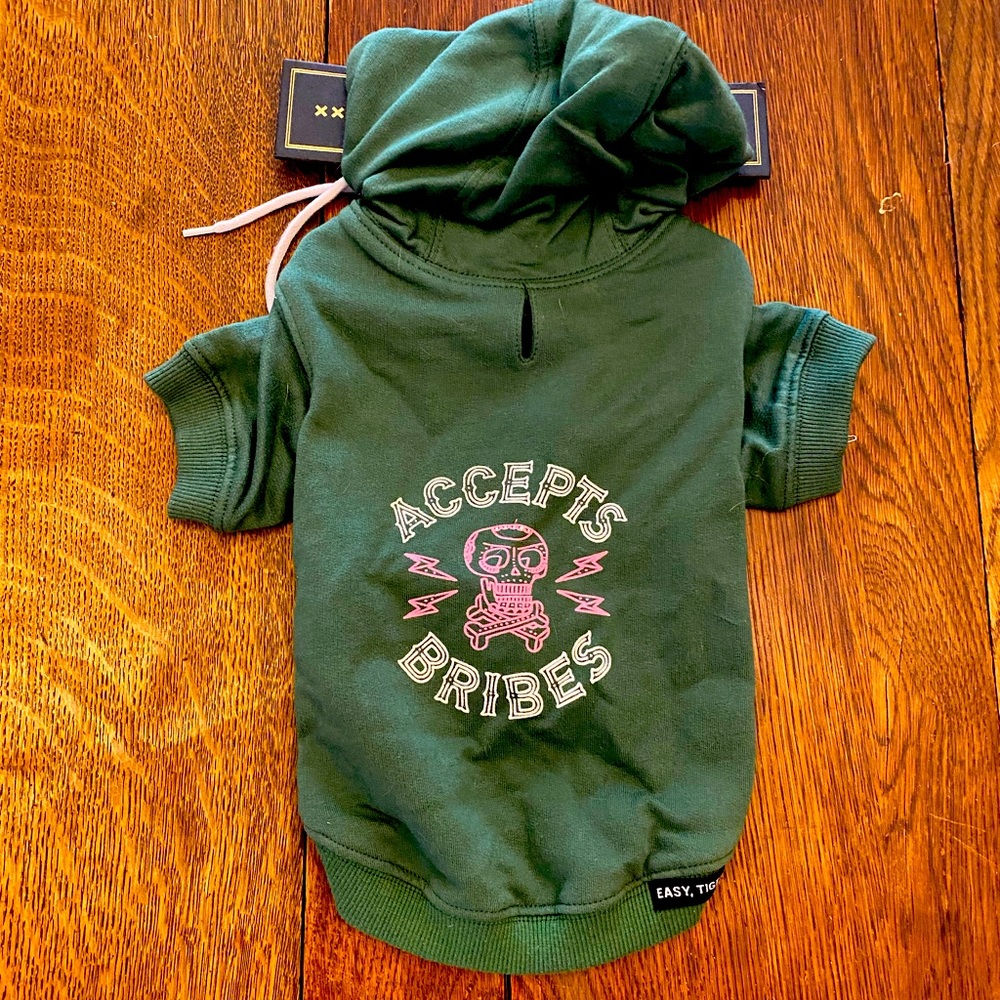 Dark green dog hoodie sweatshirt